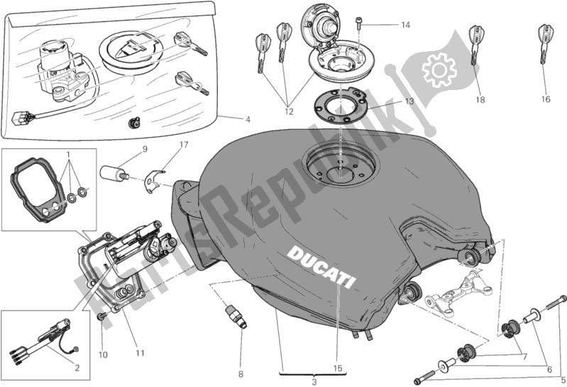 Todas as partes de 032 - Tanque do Ducati Superbike 1199 Panigale ABS 2013